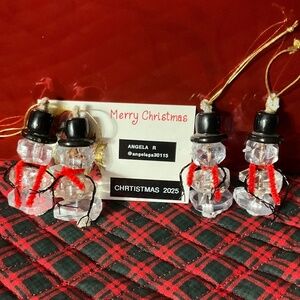 Set of 4 Chunky Snowmen Ornaments